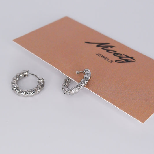 Argola Prateada Torcida Grossa