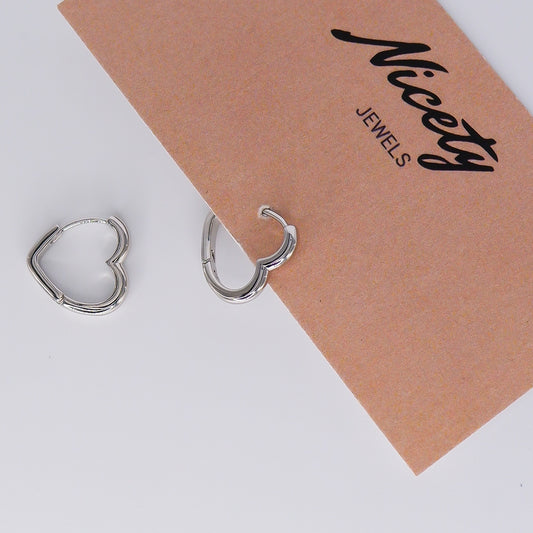 Argola Prateada Coração