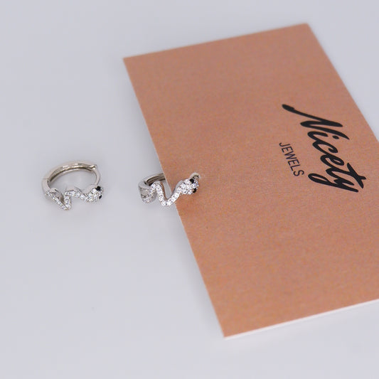 Argola Prateada Cobra