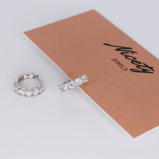 Argola Prateada com Brilhos