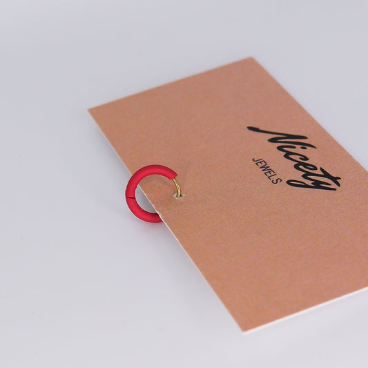 Mini Argola 8MM Aço Inoxidável Rosa