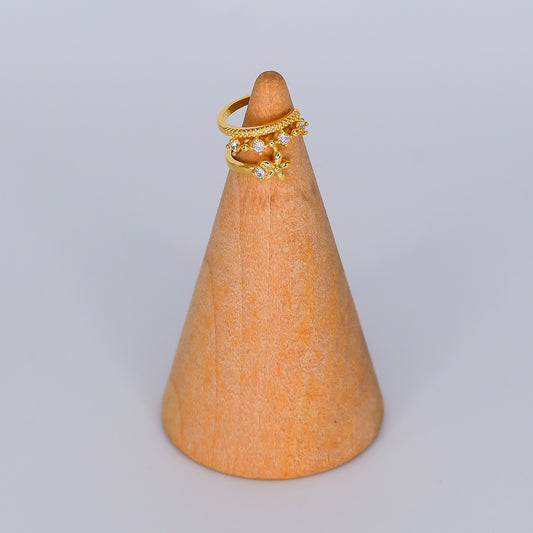 Earcuff Douradas Flor e Brilho