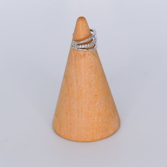 Earcuff Prateada Tripla Brilhante