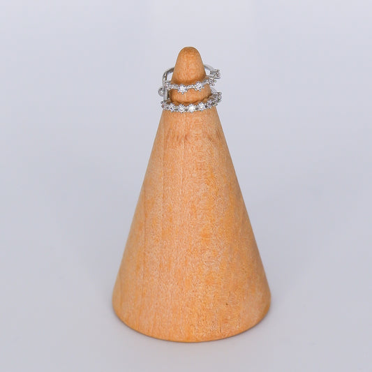 Earcuff Prateada Dupla Brilhante