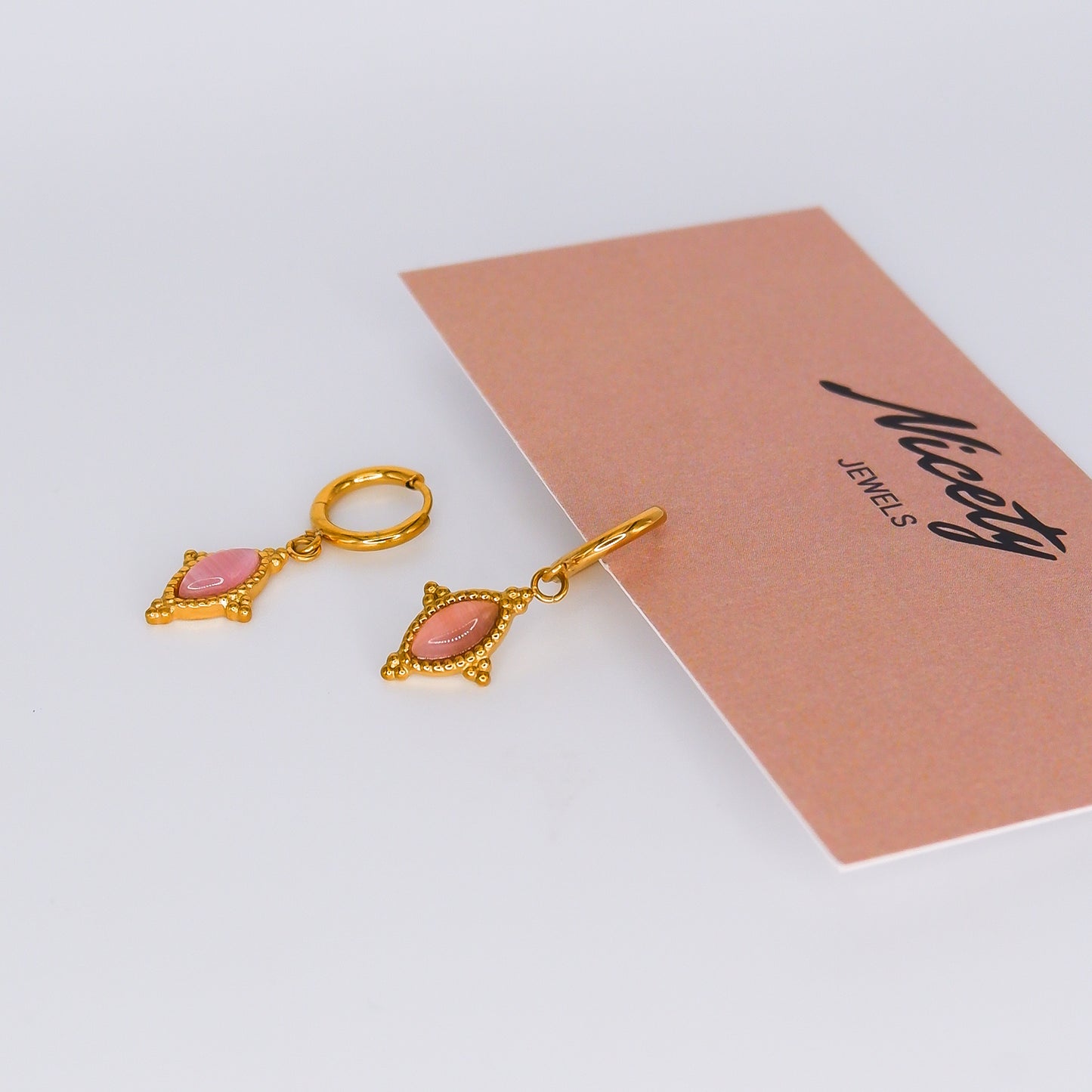 Argola Pendentes Brilhantes Rosa