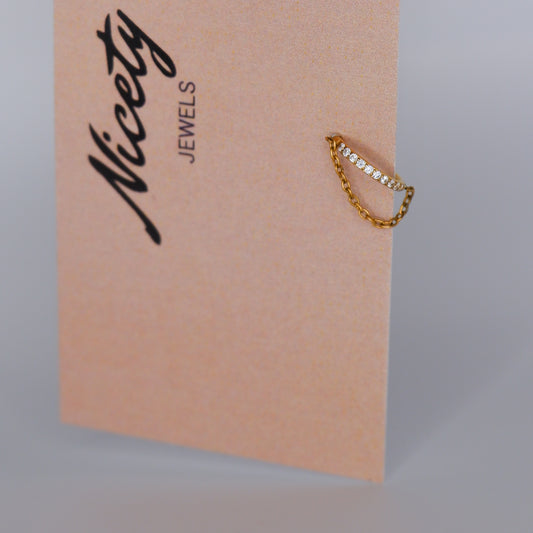 Argola Aço Inoxidável Brilhantes e Corrente