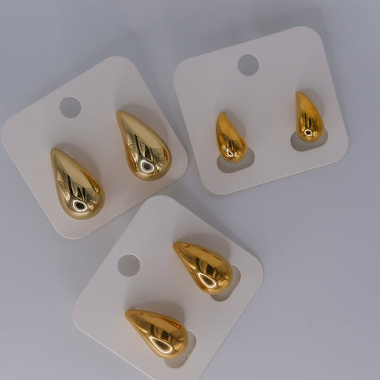Brincos Dourados Gotas