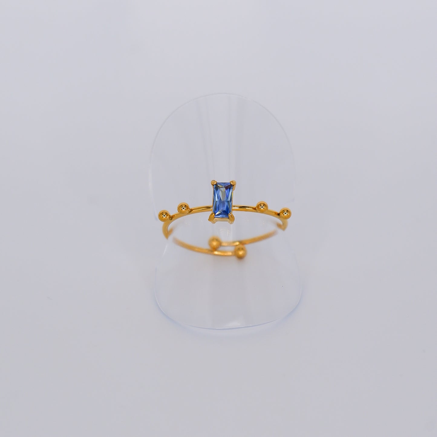 Anel Ajustável Brilho Azul