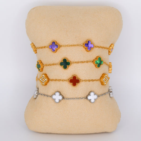 Pulseiras Aço Inoxidável Mini Trevos