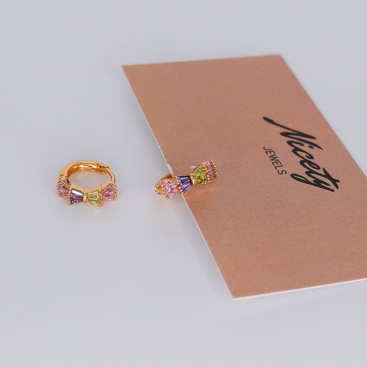 Argola Hipoalergénica Laço Tons Pastel