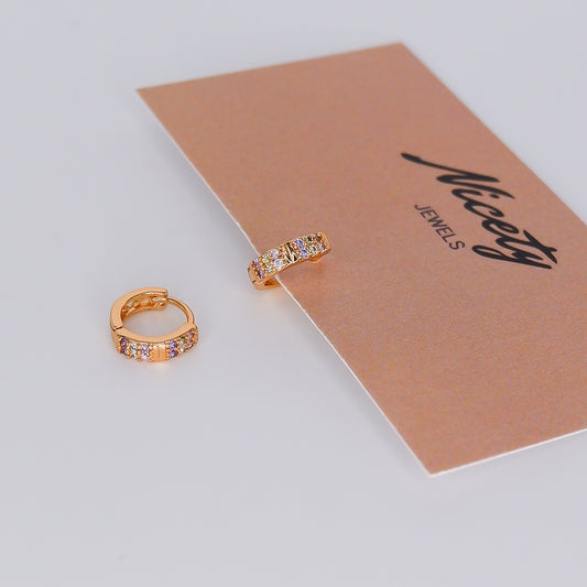 Argola Hipoalergénica Brilhos Múltiplos Pastel