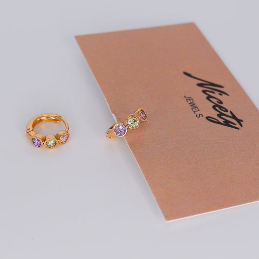 Argola Hipoalergénica Brilhos Coloridos