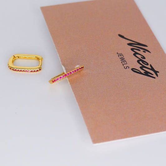 Argola S925 Brilhos Rosa