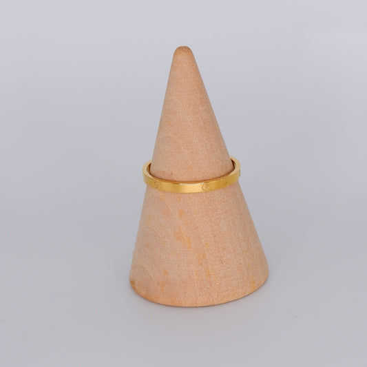 Anel Dourado Inspiração Cartier Fininho Liso