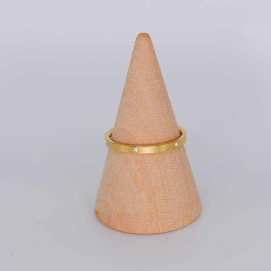 Anel Dourado Inspiração Cartier Fininho Brilhantes