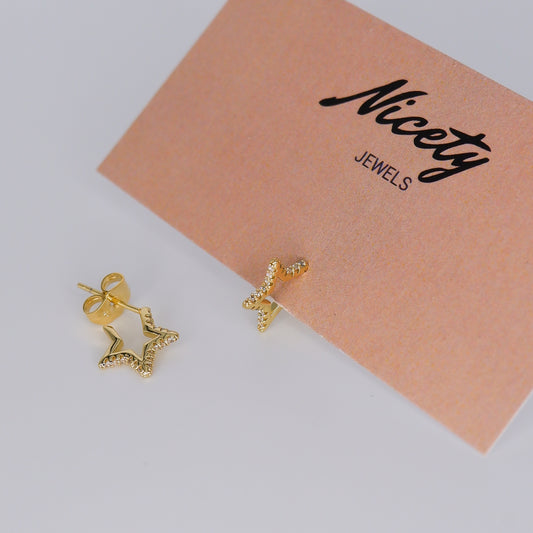 Brinco Espeto Dourado Estrela