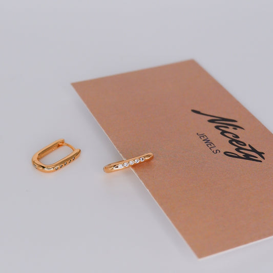 Argola Hipoalergénica Retangular 5 Brilhos