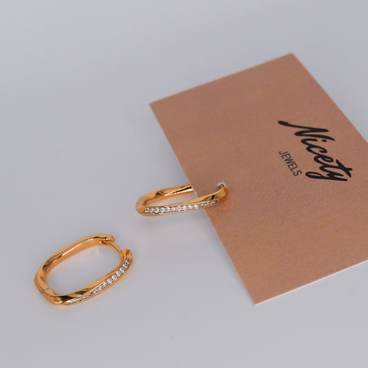 Argola Hipoalergénica Torcida com Brilhos