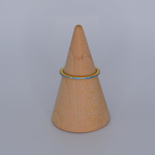 Anel S925 fino azul bebe