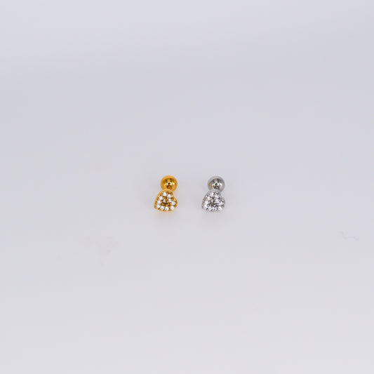 Piercing Aço Inoxidável Coração Aberto