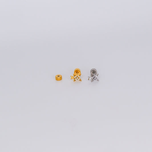 Piercing Aço Inoxidável 2 Estrelas