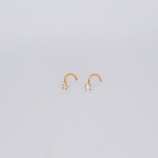 Piercing Nariz Brilho Estrela e Brilho Redondo